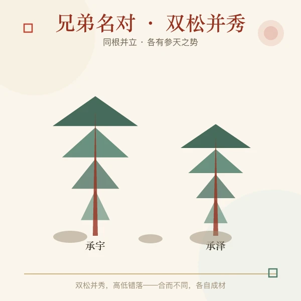 双胞胎兄弟名对双松并秀